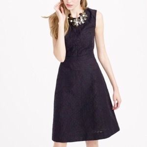 NWOT J. Crew Jacquard Black Dress